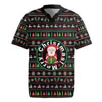 Gift For Merry Christmas Rugby Jersey with Santa Claus and Holiday Icons Pattern - Wonder Print Shop