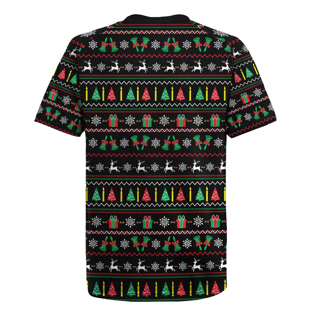 Gift For Merry Christmas Rugby Jersey with Santa Claus and Holiday Icons Pattern - Wonder Print Shop