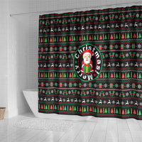 Gift For Merry Christmas Shower Curtain with Santa Claus and Holiday Icons Pattern - Wonder Print Shop