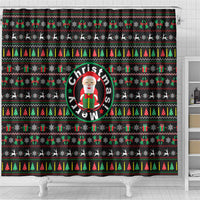 Gift For Merry Christmas Shower Curtain with Santa Claus and Holiday Icons Pattern - Wonder Print Shop
