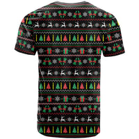 Gift For Merry Christmas T Shirt with Santa Claus and Holiday Icons Pattern - Wonder Print Shop