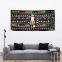 Gift For Merry Christmas Tapestry with Santa Claus and Holiday Icons Pattern - Wonder Print Shop