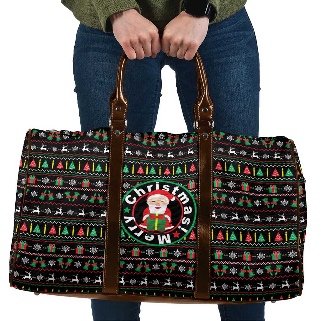 Gift For Merry Christmas Travel Bag with Santa Claus and Holiday Icons Pattern - Wonder Print Shop