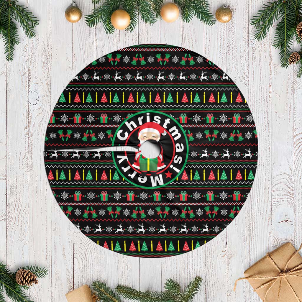 Gift For Merry Christmas Tree Skirt with Santa Claus and Holiday Icons Pattern - Wonder Print Shop