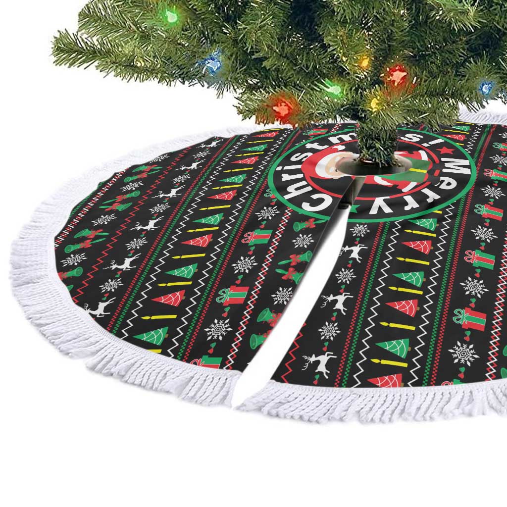 Gift For Merry Christmas Tree Skirt with Santa Claus and Holiday Icons Pattern - Wonder Print Shop