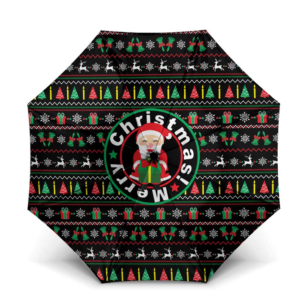 Gift For Merry Christmas Umbrella with Santa Claus and Holiday Icons Pattern - Wonder Print Shop