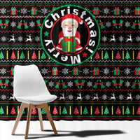 Gift For Merry Christmas Window Curtain with Santa Claus and Holiday Icons Pattern - Wonder Print Shop