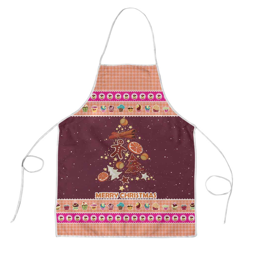 Christmas Cookie Apron with Gingerbread Tree Candy Ornaments and Sweet Treat Pattern - Wonder Print Shop