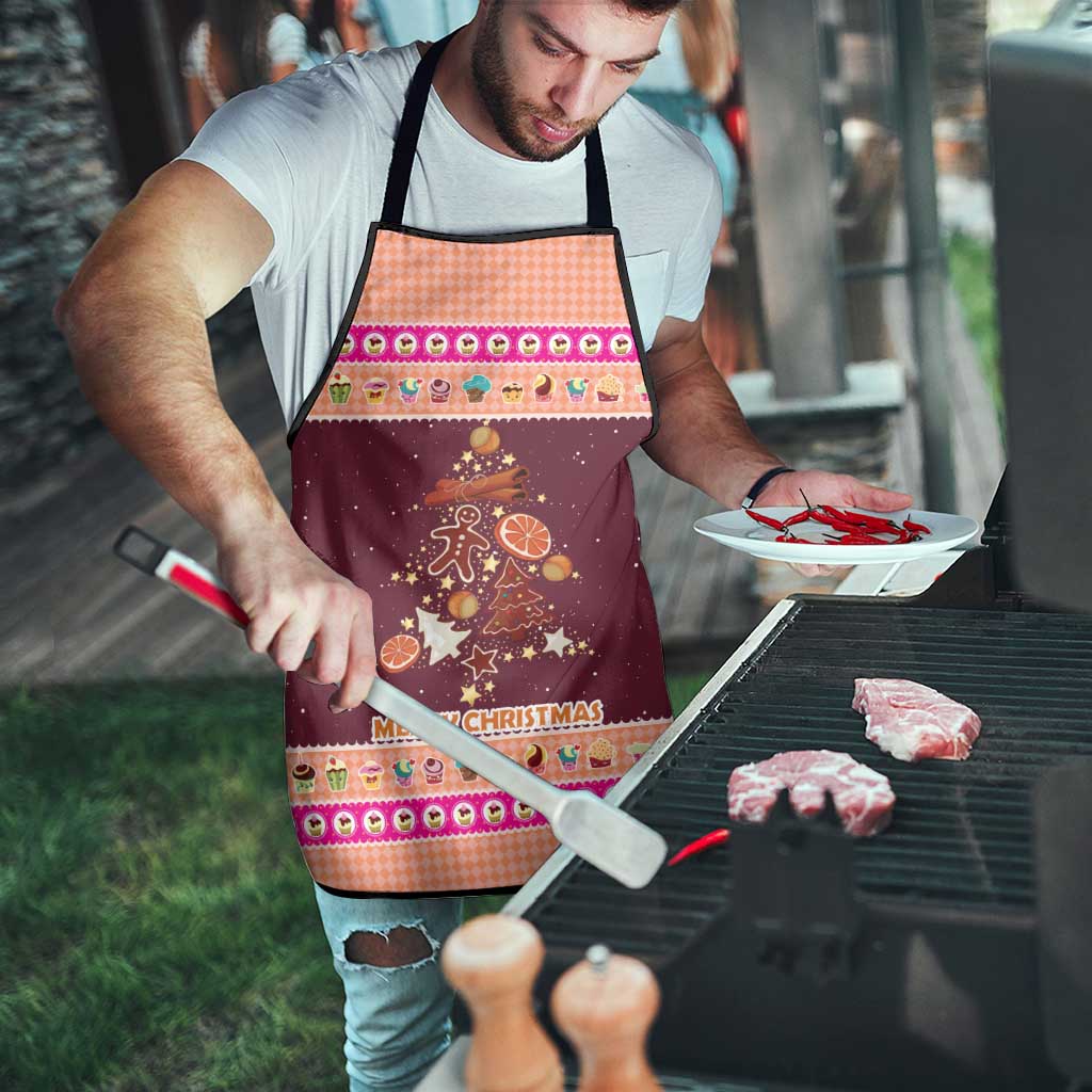 Christmas Cookie Apron with Gingerbread Tree Candy Ornaments and Sweet Treat Pattern - Wonder Print Shop