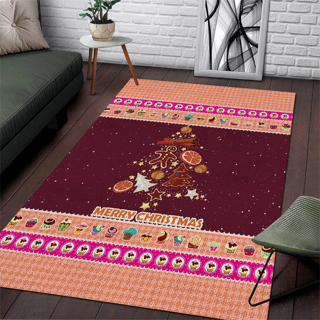 Christmas Cookie Area Rug with Gingerbread Tree Candy Ornaments and Sweet Treat Pattern - Wonder Print Shop