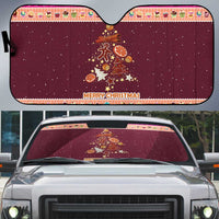 Christmas Cookie Auto Sun Shade with Gingerbread Tree Candy Ornaments and Sweet Treat Pattern - Wonder Print Shop