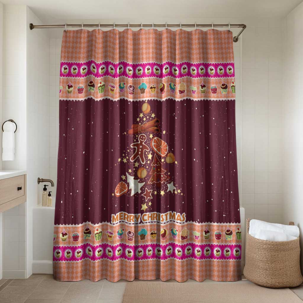 Christmas Cookie Bathroom Set with Gingerbread Tree Candy Ornaments and Sweet Treat Pattern - Wonder Print Shop