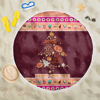Christmas Cookie Beach Blanket with Gingerbread Tree Candy Ornaments and Sweet Treat Pattern - Wonder Print Shop