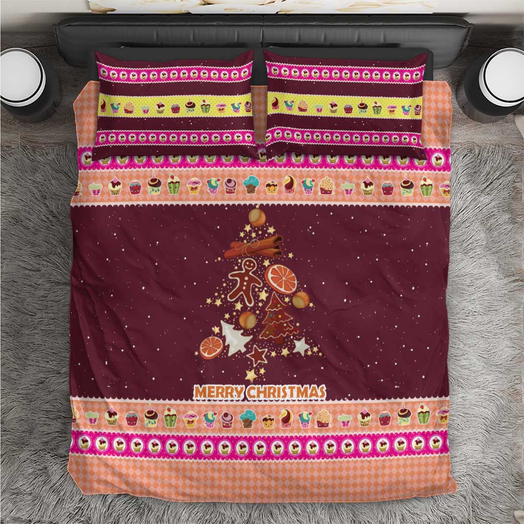 Christmas Cookie Bedding Set with Gingerbread Tree Candy Ornaments and Sweet Treat Pattern - Wonder Print Shop