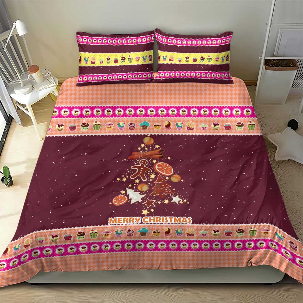 Christmas Cookie Bedding Set with Gingerbread Tree Candy Ornaments and Sweet Treat Pattern - Wonder Print Shop