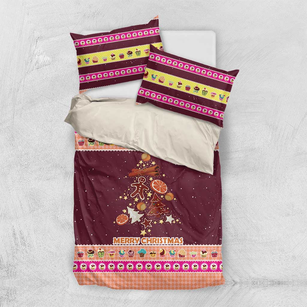 Christmas Cookie Bedding Set with Gingerbread Tree Candy Ornaments and Sweet Treat Pattern - Wonder Print Shop