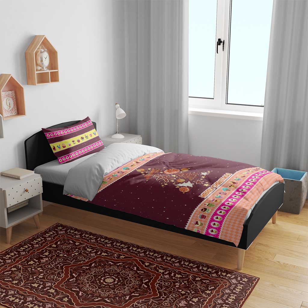 Christmas Cookie Bedding Set with Gingerbread Tree Candy Ornaments and Sweet Treat Pattern - Wonder Print Shop