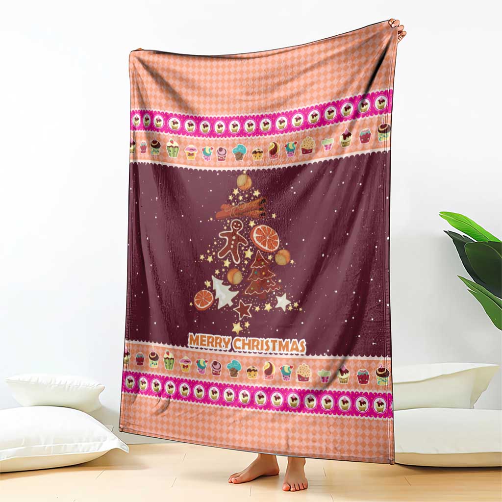 Christmas Cookie Blanket with Gingerbread Tree Candy Ornaments and Sweet Treat Pattern - Wonder Print Shop