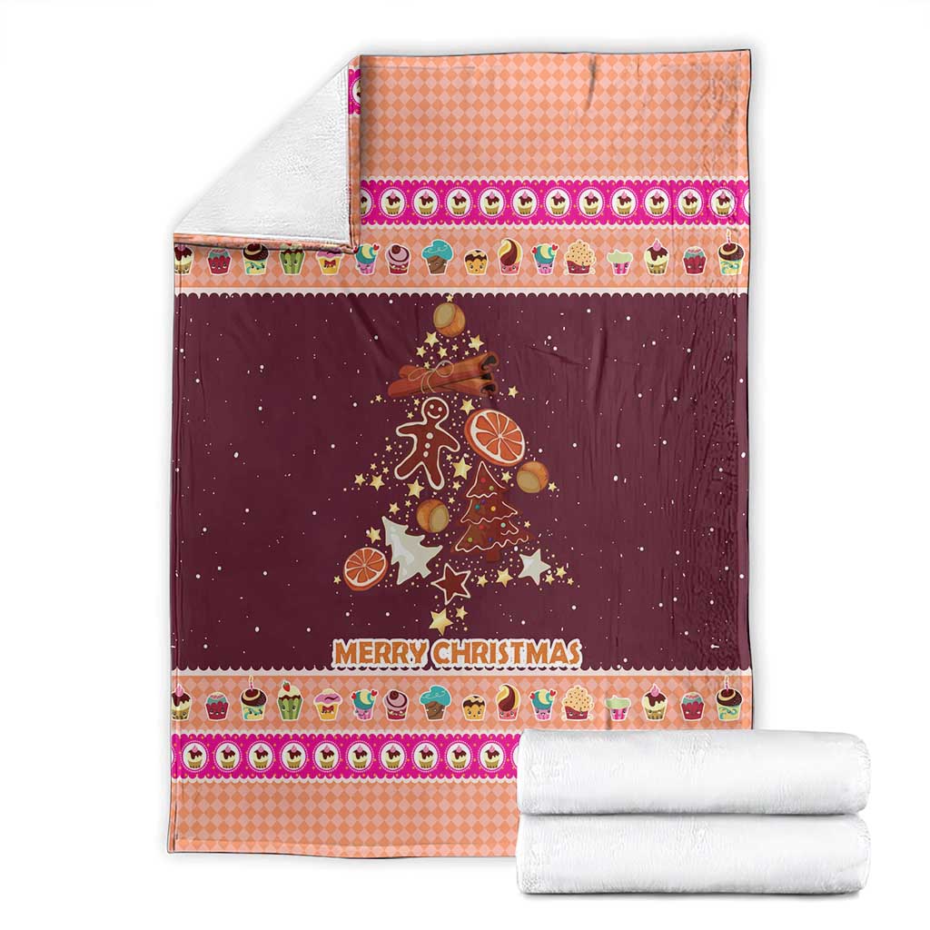 Christmas Cookie Blanket with Gingerbread Tree Candy Ornaments and Sweet Treat Pattern - Wonder Print Shop