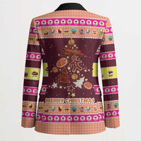 Christmas Cookie Blazer with Gingerbread Tree Candy Ornaments and Sweet Treat Pattern - Wonder Print Shop