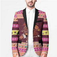 Christmas Cookie Blazer with Gingerbread Tree Candy Ornaments and Sweet Treat Pattern - Wonder Print Shop