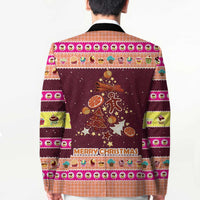 Christmas Cookie Blazer with Gingerbread Tree Candy Ornaments and Sweet Treat Pattern - Wonder Print Shop