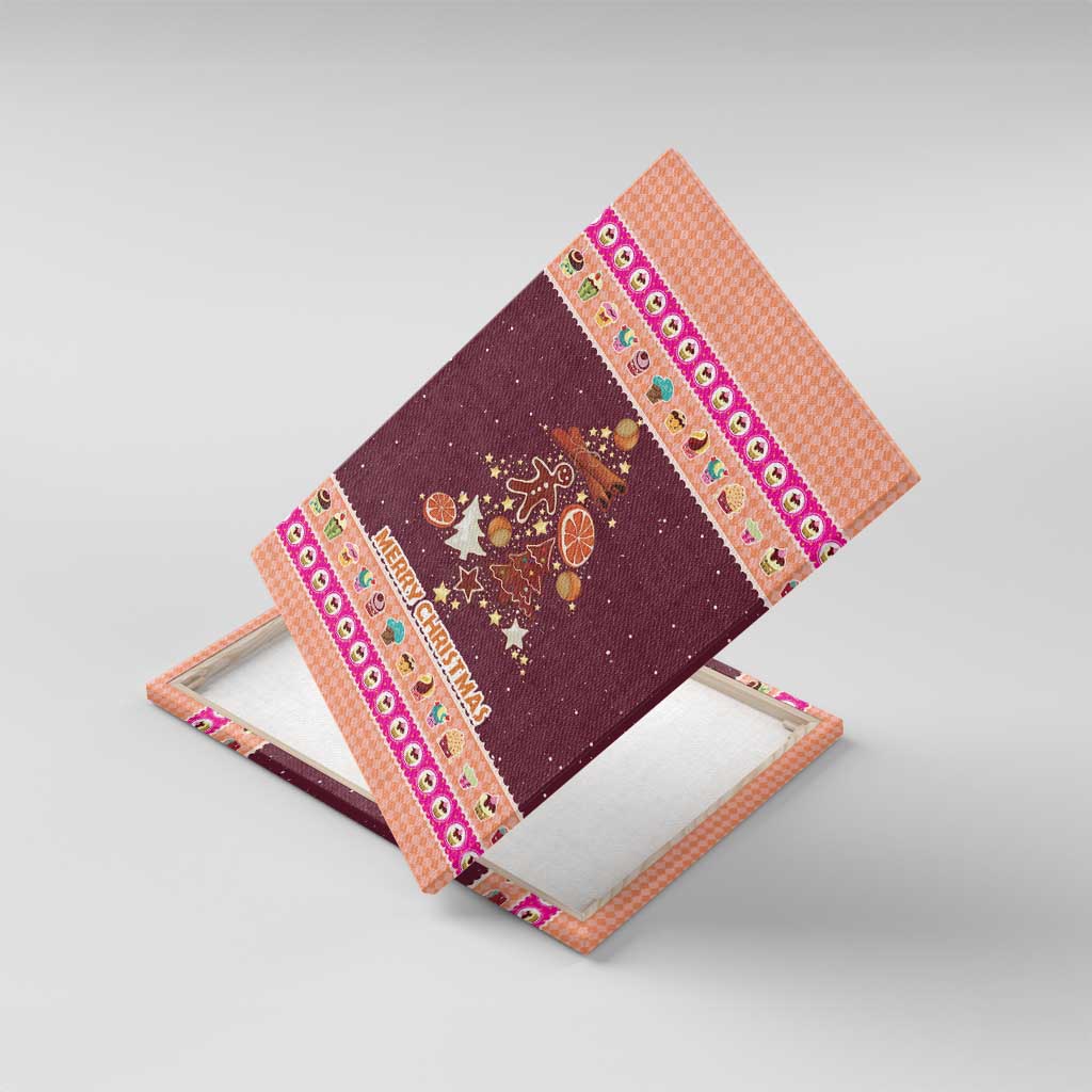 Christmas Cookie Canvas Wall Art with Gingerbread Tree Candy Ornaments and Sweet Treat Pattern - Wonder Print Shop