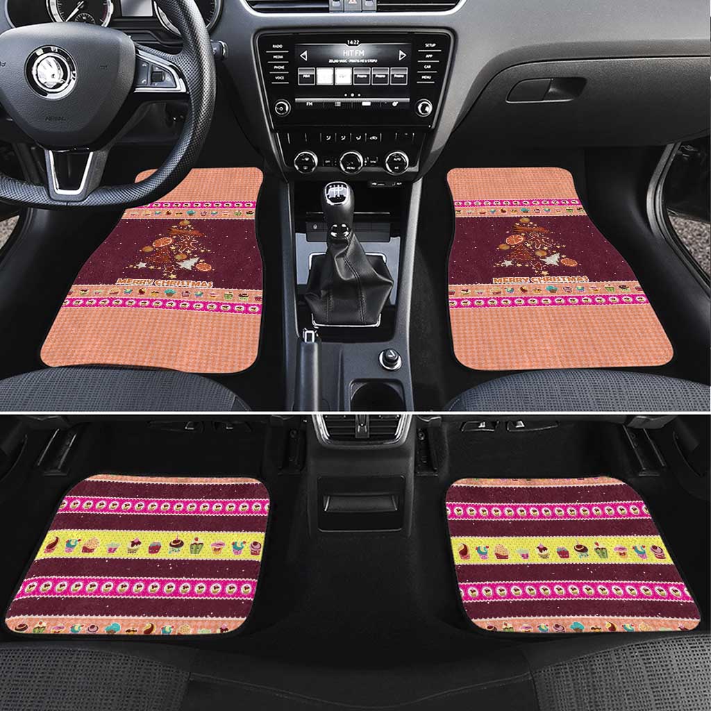 Christmas Cookie Car Mats with Gingerbread Tree Candy Ornaments and Sweet Treat Pattern - Wonder Print Shop