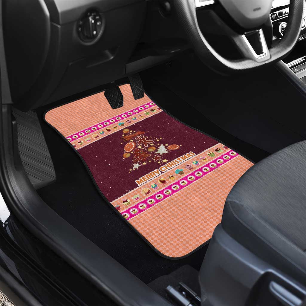 Christmas Cookie Car Mats with Gingerbread Tree Candy Ornaments and Sweet Treat Pattern - Wonder Print Shop