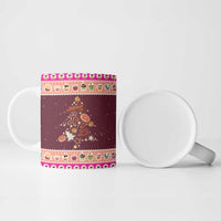 Christmas Cookie Ceramic Mug with Gingerbread Tree Candy Ornaments and Sweet Treat Pattern - Wonder Print Shop