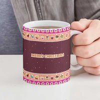 Christmas Cookie Ceramic Mug with Gingerbread Tree Candy Ornaments and Sweet Treat Pattern - Wonder Print Shop