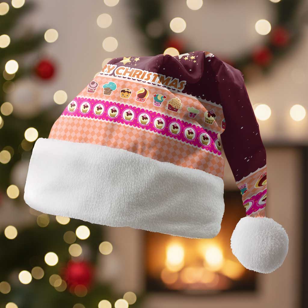 Christmas Cookie Christmas Santa Hat with Gingerbread Tree Candy Ornaments and Sweet Treat Pattern - Wonder Print Shop