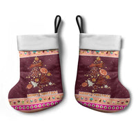 Christmas Cookie Christmas Stocking with Gingerbread Tree Candy Ornaments and Sweet Treat Pattern - Wonder Print Shop