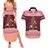 Christmas Cookie Couples Matching Summer Maxi Dress and Hawaiian Shirt with Gingerbread Tree Candy Ornaments and Sweet Treat Pattern - Wonder Print Shop