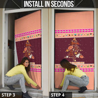 Christmas Cookie Door Cover with Gingerbread Tree Candy Ornaments and Sweet Treat Pattern - Wonder Print Shop