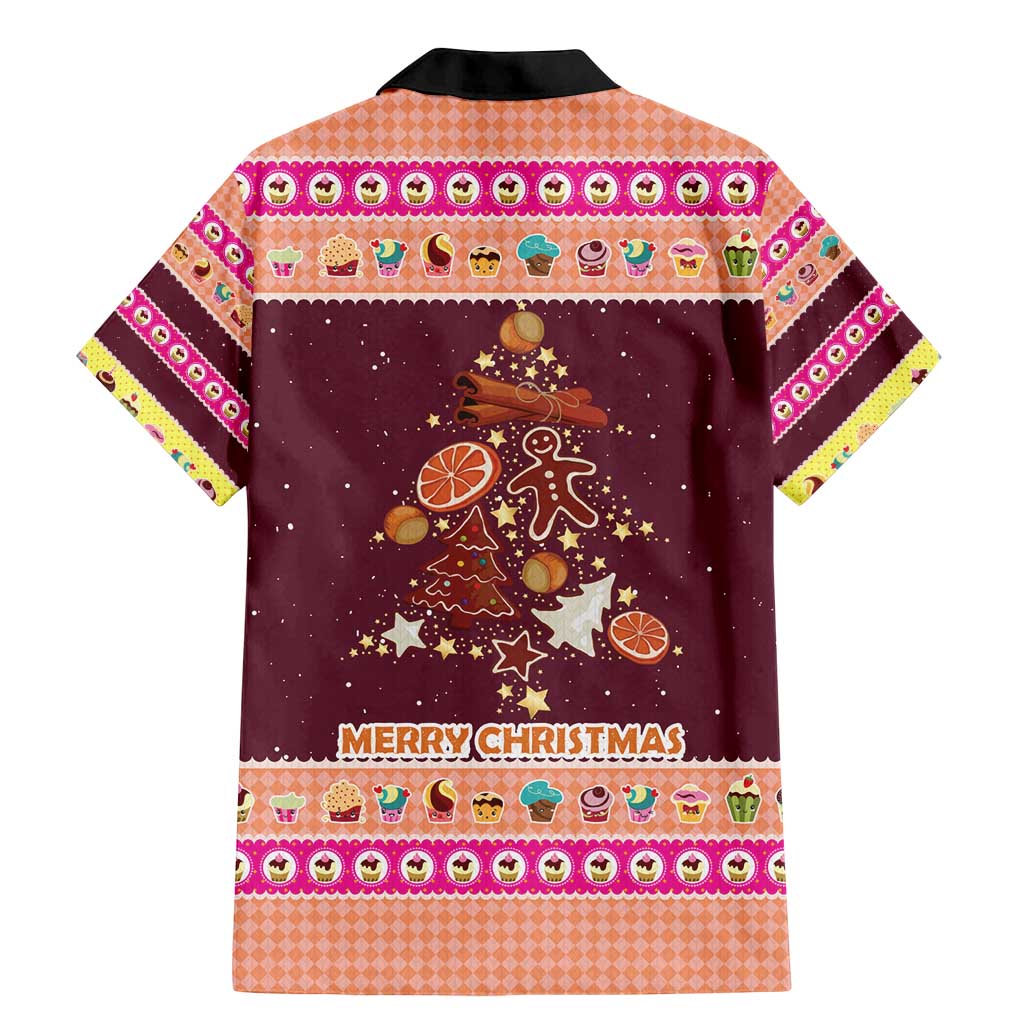 Christmas Cookie Family Matching Mermaid Dress and Hawaiian Shirt with Gingerbread Tree Candy Ornaments and Sweet Treat Pattern - Wonder Print Shop