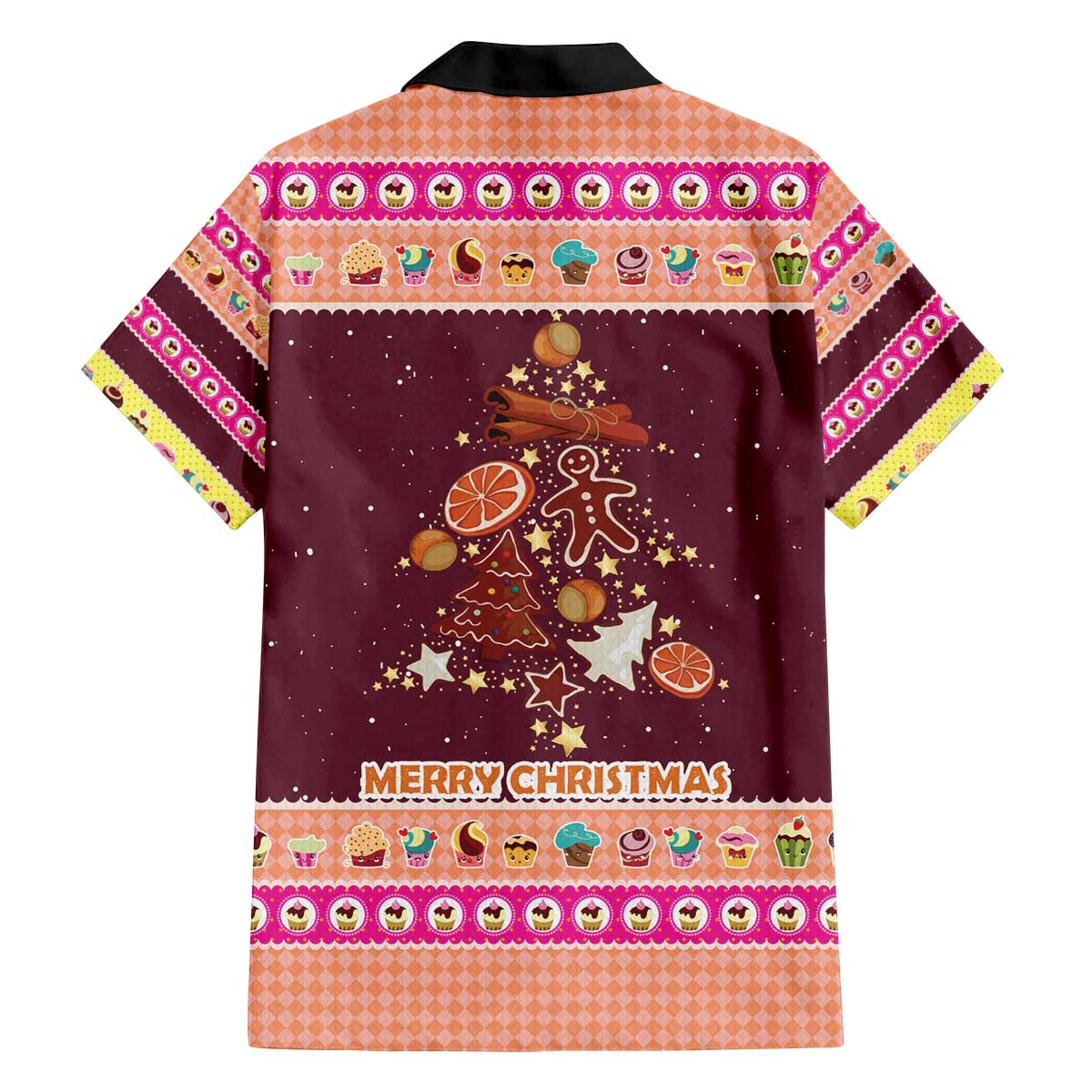 Christmas Cookie Family Matching Off The Shoulder Long Sleeve Dress and Hawaiian Shirt with Gingerbread Tree Candy Ornaments and Sweet Treat Pattern - Wonder Print Shop