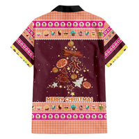 Christmas Cookie Family Matching Off The Shoulder Long Sleeve Dress and Hawaiian Shirt with Gingerbread Tree Candy Ornaments and Sweet Treat Pattern - Wonder Print Shop