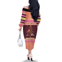 Christmas Cookie Family Matching Off The Shoulder Long Sleeve Dress and Hawaiian Shirt with Gingerbread Tree Candy Ornaments and Sweet Treat Pattern - Wonder Print Shop