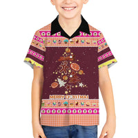 Christmas Cookie Family Matching Off Shoulder Maxi Dress and Hawaiian Shirt with Gingerbread Tree Candy Ornaments and Sweet Treat Pattern - Wonder Print Shop