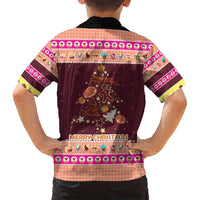 Christmas Cookie Family Matching Off Shoulder Short Dress and Hawaiian Shirt with Gingerbread Tree Candy Ornaments and Sweet Treat Pattern - Wonder Print Shop