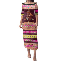 Christmas Cookie Family Matching Puletasi and Hawaiian Shirt with Gingerbread Tree Candy Ornaments and Sweet Treat Pattern - Wonder Print Shop