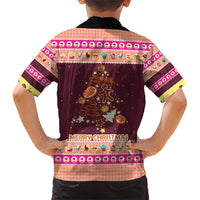 Christmas Cookie Family Matching Short Sleeve Bodycon Dress and Hawaiian Shirt with Gingerbread Tree Candy Ornaments and Sweet Treat Pattern - Wonder Print Shop