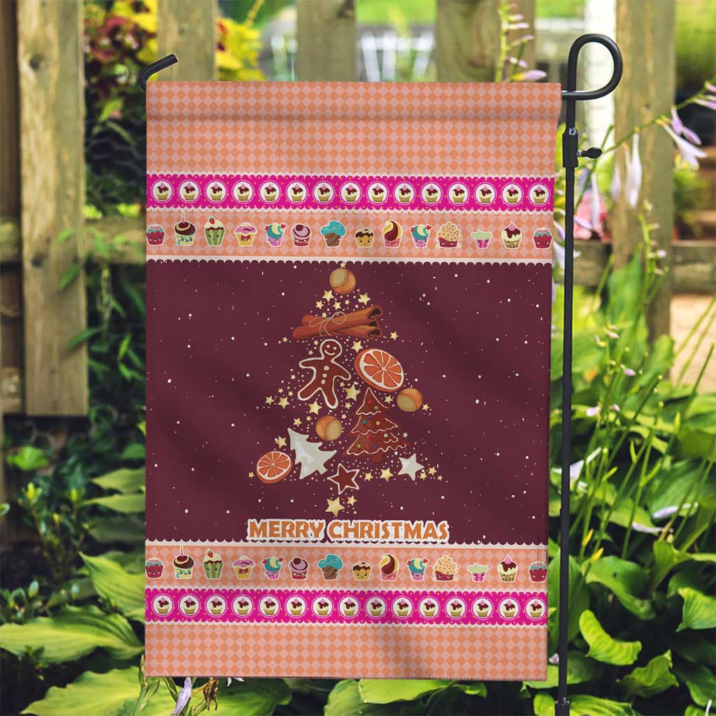 Christmas Cookie Garden Flag with Gingerbread Tree Candy Ornaments and Sweet Treat Pattern - Wonder Print Shop