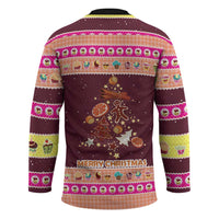 Christmas Cookie Hockey Jersey with Gingerbread Tree Candy Ornaments and Sweet Treat Pattern - Wonder Print Shop
