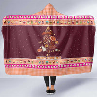 Christmas Cookie Hooded Blanket with Gingerbread Tree Candy Ornaments and Sweet Treat Pattern - Wonder Print Shop
