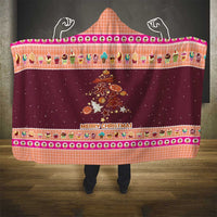 Christmas Cookie Hooded Blanket with Gingerbread Tree Candy Ornaments and Sweet Treat Pattern - Wonder Print Shop