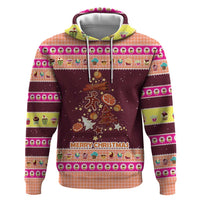 Christmas Cookie Hoodie with Gingerbread Tree Candy Ornaments and Sweet Treat Pattern - Wonder Print Shop