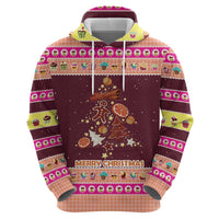 Christmas Cookie Hoodie with Gingerbread Tree Candy Ornaments and Sweet Treat Pattern - Wonder Print Shop