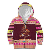 Christmas Cookie Kid Hoodie with Gingerbread Tree Candy Ornaments and Sweet Treat Pattern - Wonder Print Shop